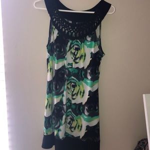 Green/Black Floral Dress